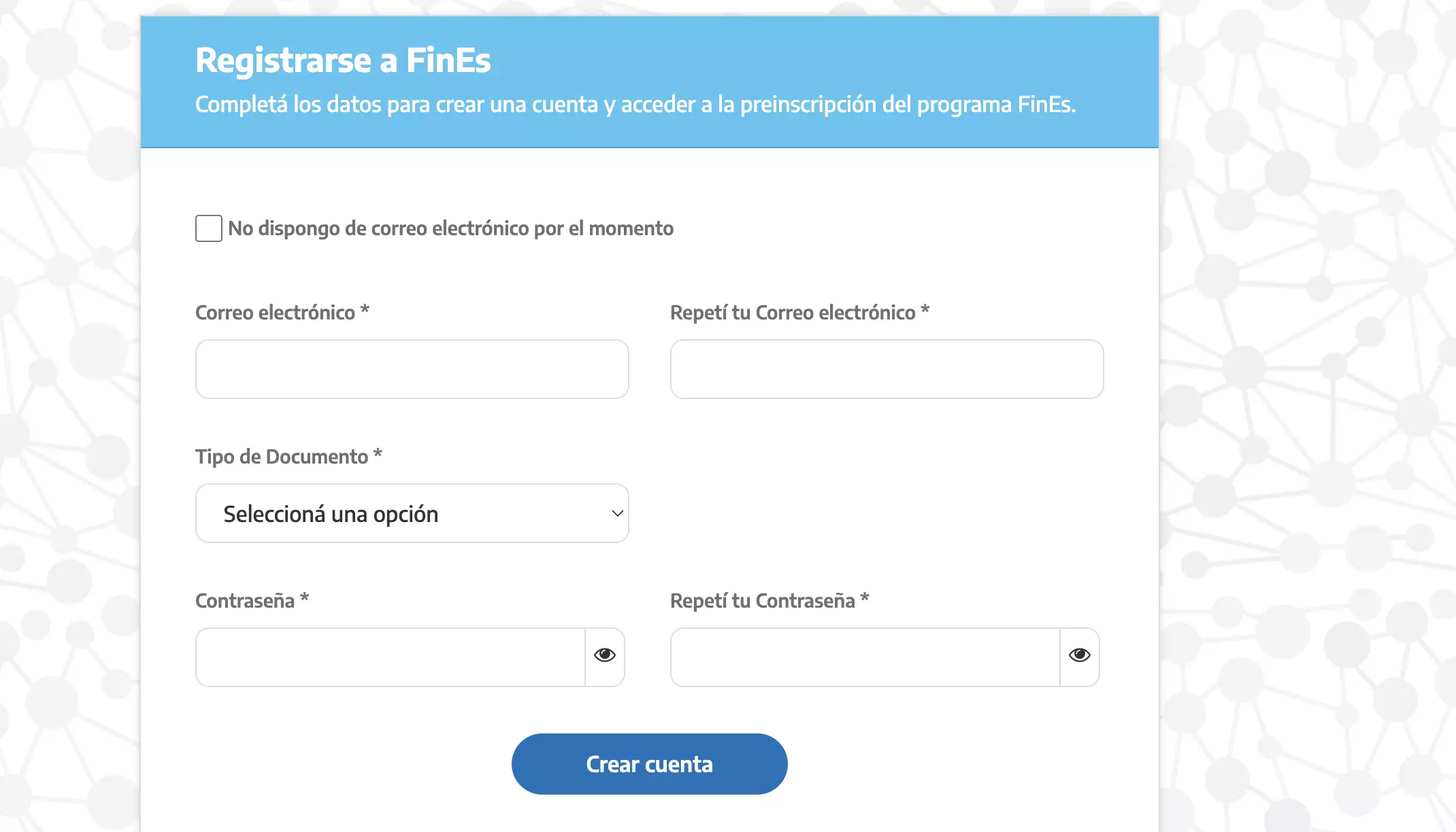 Registro plan FinES Argentina