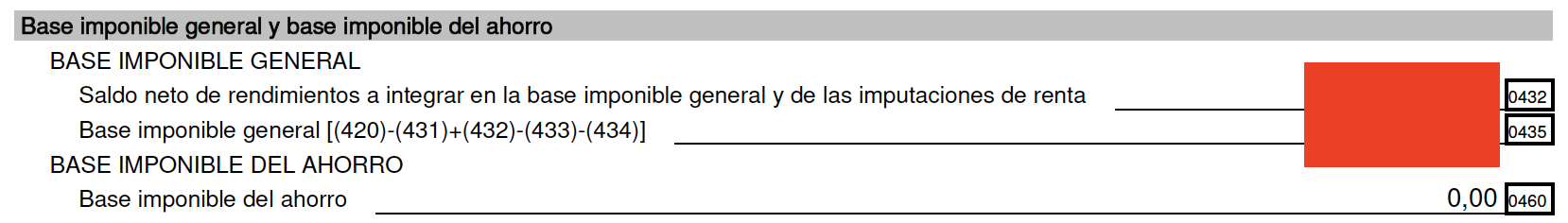 Calcular base imponible general para el umbral de la beca 6000